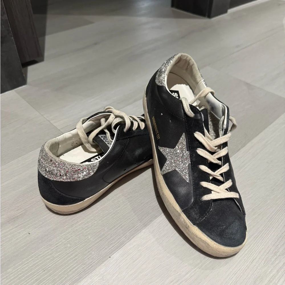 Golden Goose Black and Silver Sneakers - Picture 6 of 13